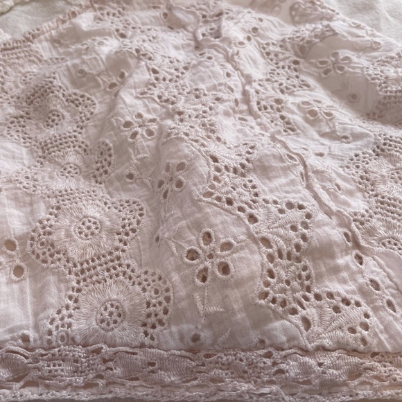 AE pale pink eyelet crop halter top - Picture 2 of 6